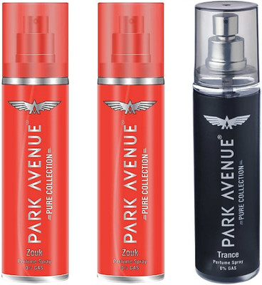 

Park Avenue Pure Collection Trance & Zouk Deodorant Spray - For Men & Women(405 ml, Pack of 3)