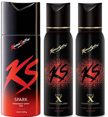 

KamaSutra Spark SingleX Body Spray - For Men(390 ml, Pack of 3)