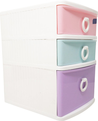 Shrih 3 Compartments Plastic 3 Drawer Blue And White On Flipkart