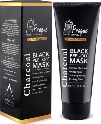 

Prague Charcoal Black Peel Off Mask 120 ml (Remove Blackheads, Cooling Effect) - No Paraben, No Sulphate(120 ml)