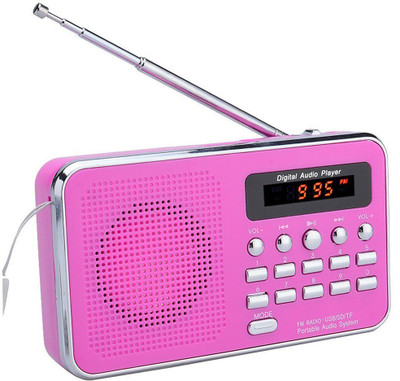 

CRETO Portable BT-SM74 Radio/Fm with Digital Display Support USB, Aux-in & SD card FM Radio(Pink)