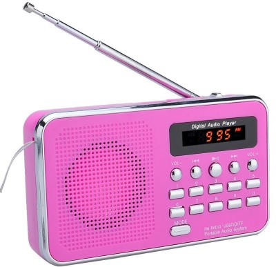

CRETO BT-SM74 Radio Fm Audio Player Support USB, AUX & SD card FM Radio(Pink)