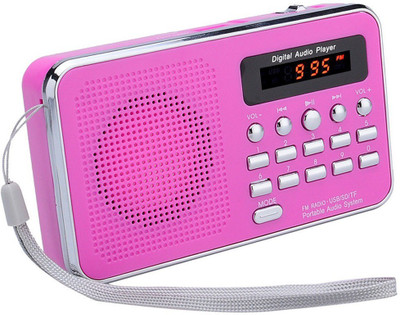 

CRETO Digital Radio/Fm BT-SM74 Support USB, Aux and SD card FM Radio(Pink)