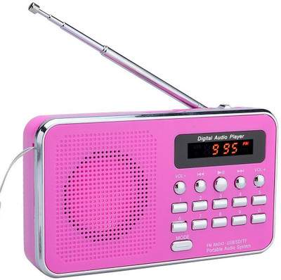 

CRETO BT-SM74 Digital Radio/Fm Music Player Support Aux-in, USB & SD card FM Radio(Pink)