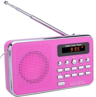 

CRETO BT-SM74 Portable Radio/Fm Music Player Support USB, Aux-in & SD card FM Radio(Pink)
