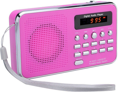 

CRETO Portable Digital BT-SM74 Radio Fm Music Player USB/Aux/SD card Player FM Radio(Pink)