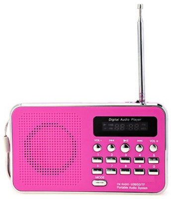 

CRETO BT-SM74 Digital Radio/Fm Audio Player Support USB, AUX & SD card FM Radio(Pink)