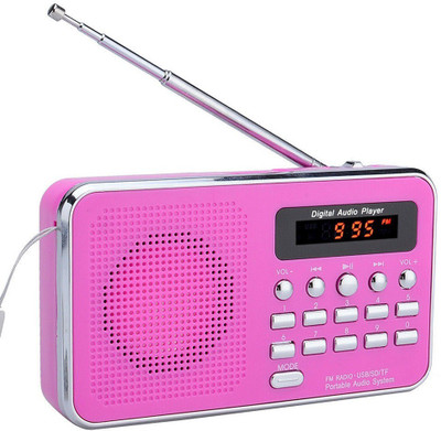 

CRETO BT-SM74 Portable Digital Radio/Fm Music Player Support USB, Aux-in & SD card FM Radio(Pink)