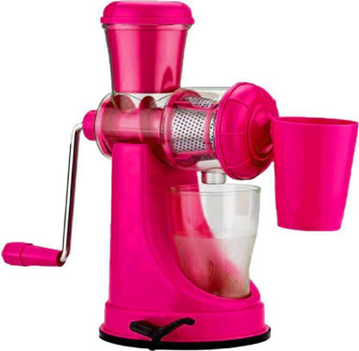 

KitchenFest Smart Fruit & Vegetable Stainless Steel Hand Juicer 0 Juicer Mixer Grinder(Pink, 1 Jar)
