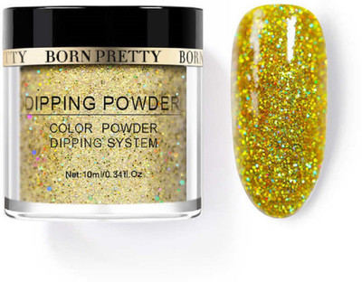 

Born Pretty Dip Dipping Powder System Holographic Holo Quick Dry Long Lasting Nail Decoration(Yellow)