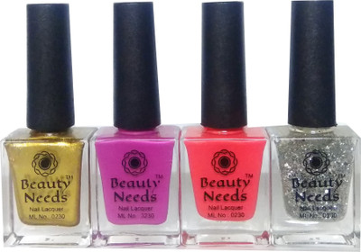 

beauty needs BNC-NP-003,NP-013,NP-023,NP-033 Golden Shimmer, Mauve, Pink, Silver Glitter(Pack of 4)