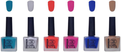 

Lips & Tips Velvet Matte Gel Based Nail Polish Combo set of 6 Multicolor(Pack of 6)