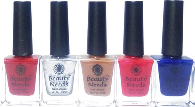 

beauty needs BNC-NP002,NP-004,NP-006,NP-008,NP-010 Red, Silver Glitter, Light Brown, Pinkish Red, Blue(Pack of 5)