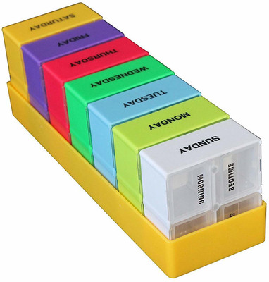 

Store2508 7 days 7 Days Medicine Pill Plastic Organizer with Zippered EVA Hard Case for Storing Medicines (Multicolour) Pill Box(Multicolor)
