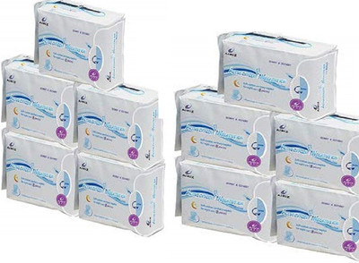 AIRIZ RELEX SOFT COTTEN SANITARY NAPKIN FOR NIGHT USE (80 PCS) PACK OF 10 Sanitary Pad(Pack of 80)