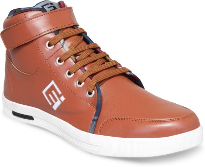 EEGO ITALY Ankle Length High Tops For Men(Tan)