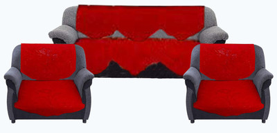 KUBER INDUSTRIES Cotton 3+2 Seater Sofa Floral Cover(Pack of 6 Maroon)
