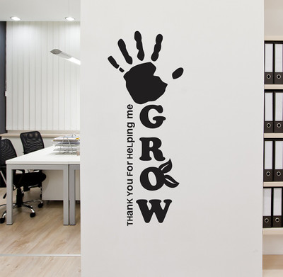Wallzone 100 cm HARD WORK Removable Sticker(Pack of 1)
