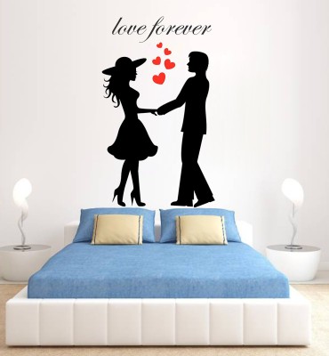 Wallzone 70 cm Love Forever Pvc Vinyl Wallsticker For Decorations Self Adhesive Sticker(Pack of 1)