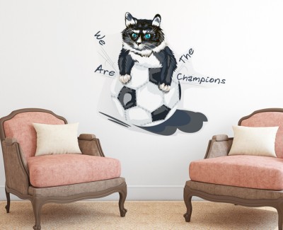 Wallzone 50 cm CHAMPIONS CAT Removable Sticker(Pack of 1)