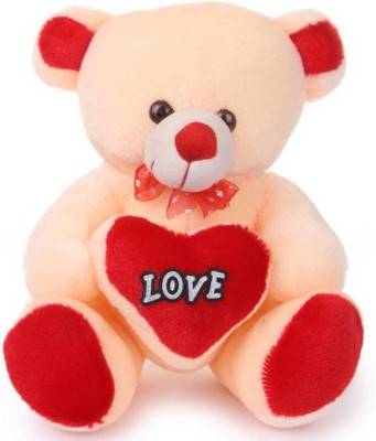 kashish trading company Love Heart Soft Stuffed Teddy Bear ,Cearm  - 45 cm(Beige)