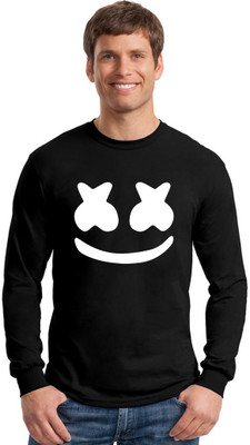 Emmature Printed Men Round Neck Black T-Shirt