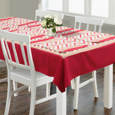 Dekor World Red Organic Cotton Table Linen Set(Pack of 5)