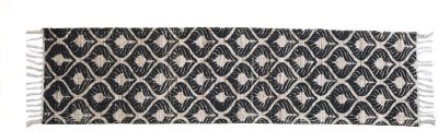 The Home Talk Black 152 cm Reversible Table Runner(Cotton)