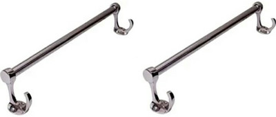 deeplax TOWEL ROD 18 INCHES (1.5FEET) SET OF 2 SILVER Towel Holder(Aluminium, Stainless Steel)