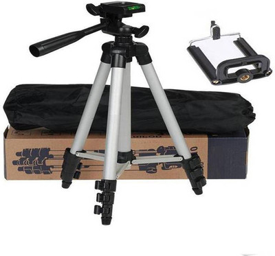 Zeom ™ Tripod 3110 Portable Camera with 3 Dimensional Head wide 90 angle Monopod, Tripod (Silver, Supports Up to 1500) Tripod(Black, Silver, Supports Up to 1500 g)