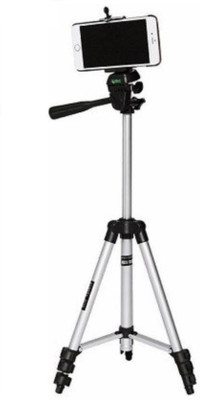 Zeom ™ Tripod-3110 Portable Adjustable Aluminium High Quality Lightweight Camera Stand With Three-Dimensional Head & Quick Release Plate Tripod (Silver, Black, Supports Up to 1500 g) Tripod(Black, Silver, Supports Up to 1500 g)