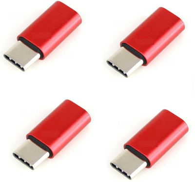 

Freya PACK OF 4 MICRO USB TO TYPE C CONVERTER OTG USB Adapter(Red)