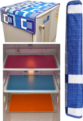 YELLOW WEAVES Fridge Mat(Width: 28 cm, Blue)