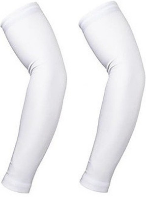 MOCKHE Nylon Arm Sleeve For Men & Women(Free, White)