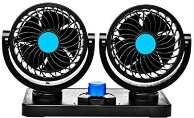 PRTEK Car fan 12V Electric Auto Cooling Fan, Low Noise 360 Degree Rotatable with 2 Speed Dual Heads Dashboard Powerful Summer Air Circulator for Sedan Vehicle Truck RV SUV Boat Car fan 12V Electric Auto Cooling Fan, Low Noise 360 Degree Rotatable with 2 Speed Dual Heads Dashboard Powerful Summer Air