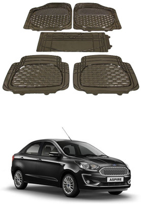 Autoxygen Rubber Standard Mat For  Ford Figo(Brown)