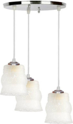 AFAST Pandans Hanging Ceiling Light Of Stylish Colorful & Decorative Three Glass Shade Lamp-DR25 Pendants Ceiling Lamp(White)