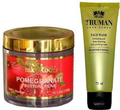 

Pink Root POMEGRANATE SCRUB 100GM WITH TRUMAN POUR HOMME FACE WASH 75ML(Set of 2)