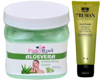 

Pink Root ALOEVERA CREAM 400GM WITH TRUMAN POUR HOMME FACE WASH 75ML(Set of 2)