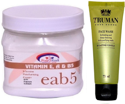 

Pink Root VITAMIN EAB5 CREAM 400GM WITH TRUMAN POUR HOMME FACE WASH 75ML(Set of 2)