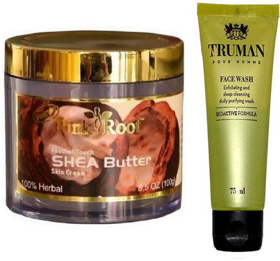 

Pink Root SHEA BUTTER CREAM 100GM WITH TRUMAN POUR HOMME FACE WASH 75ML(Set of 2)
