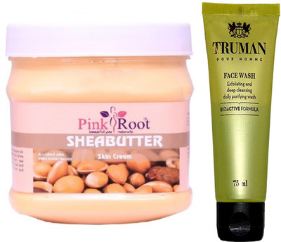 

Pink Root SHEA BUTTER CREAM 400GM WITH TRUMAN POUR HOMME FACE WASH 75ML(Set of 2)