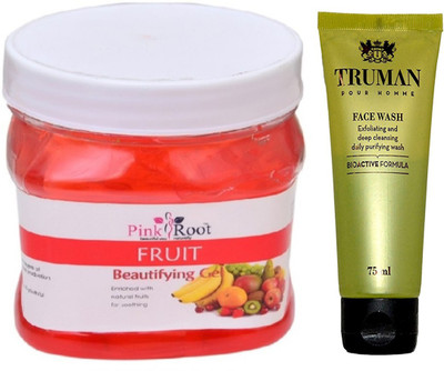 

Pink Root FRUIT GEL 400GM WITH TRUMAN POUR HOMME FACE WASH 75ML(Set of 2)