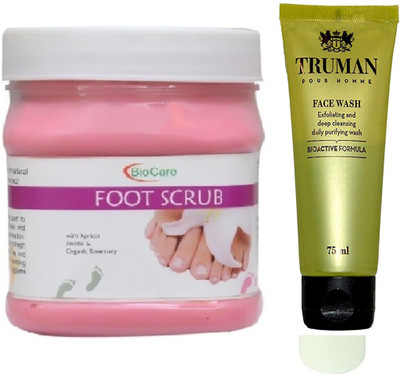 

Biocare FOOT SCRUB 500GM WITH TRUMAN POUR HOMME FACE WASH 75ML(Set of 2)