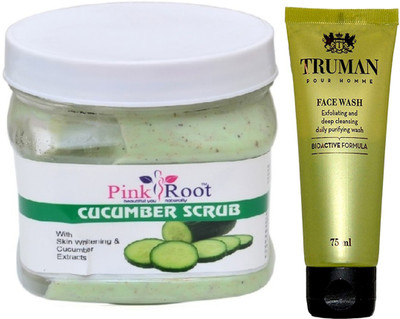 

Pink Root CUCUMBER SCRUB 400GM WITH TRUMAN POUR HOMME FACE WASH 75ML(Set of 2)