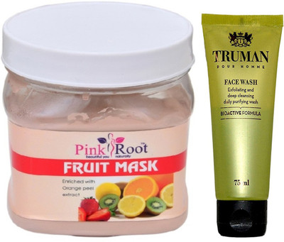 

Pink Root FRUIT MASK 400GM WITH TRUMAN POUR HOMME FACE WASH 75ML(Set of 2)