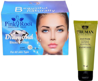 

Pink Root DIAMOND BLEACH 250GM WITH TRUMAN POUR HOMME FACE WASH 75ML(Set of 2)