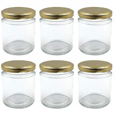 DEVDOX Glass Grocery Container  - 190 ml(Pack of 6, Gold)