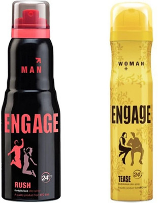 

Engage Rush & Tease Deodorant Spray - For Men & Women(315 ml, Pack of 2)