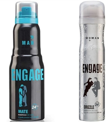 

Engage Mate & Drizzle Deodorant Spray - For Men & Women(315 ml, Pack of 2)